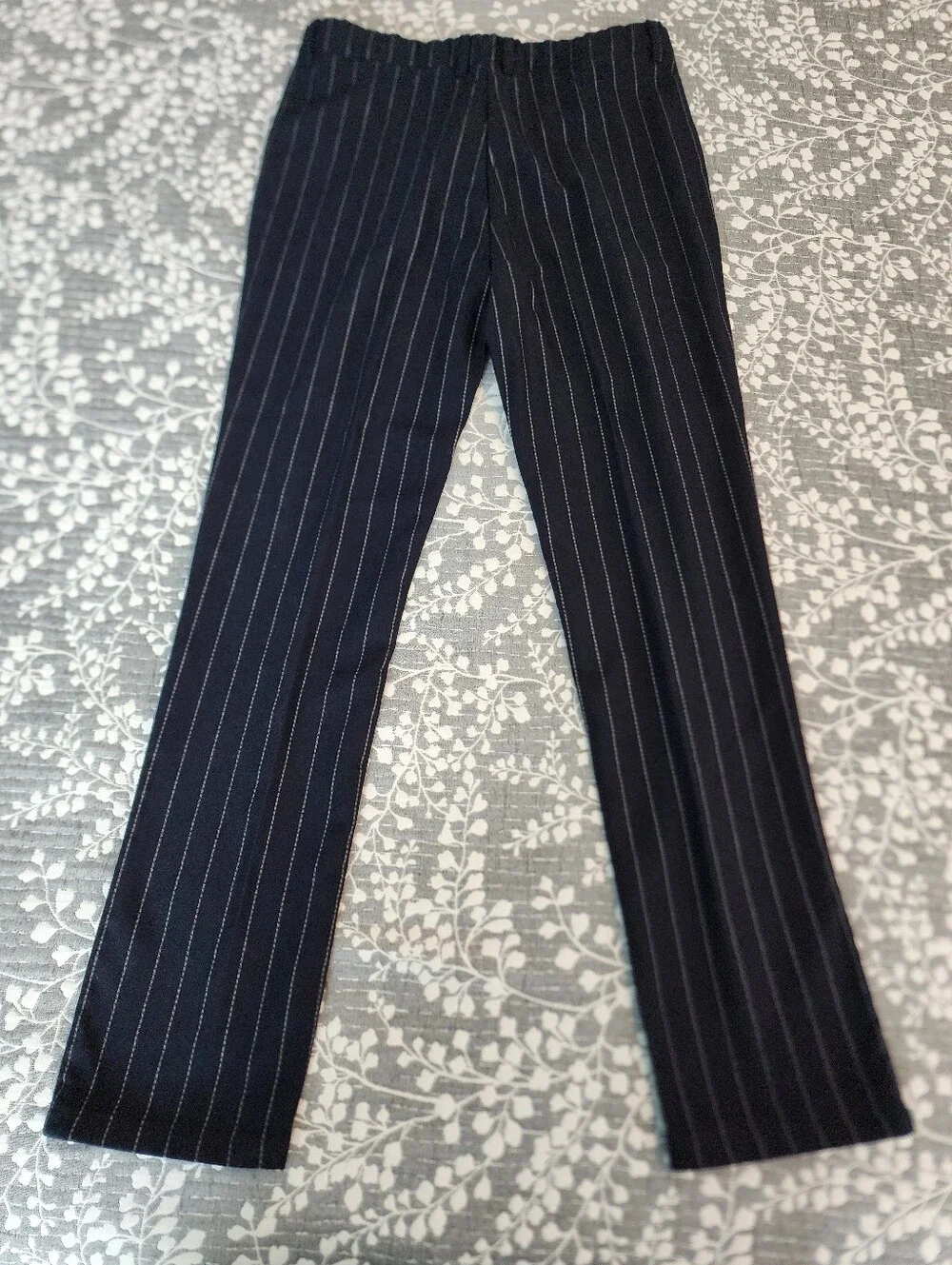 Boy's Suit 6-Piece Blue Pinstripe Formal Vest Set, Size 14